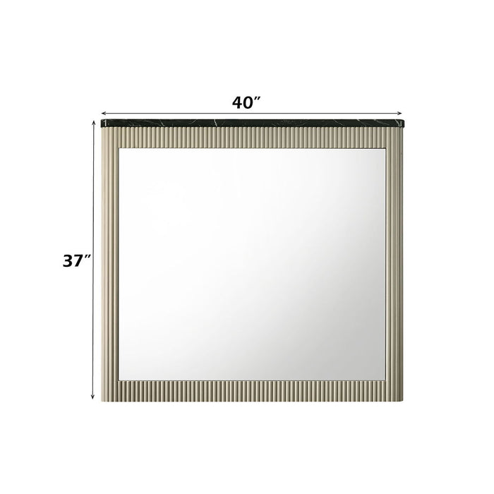 Travonte - Mirror - Gray / Beige ACME