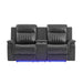 Ian - Power Reclining Sofa With LED Lighting, Surround Sound & Subwoofer - Charcoal Global Furniture USA