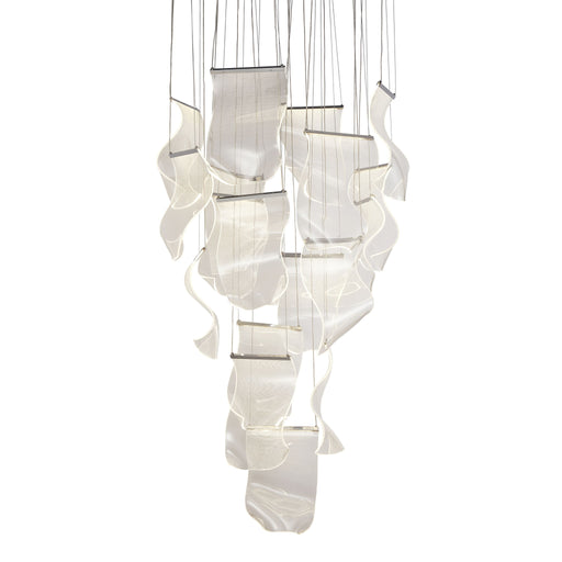 Michael Amini Lighting - Sheer Waves 18-Light Modern LED Chandelier - Chrome Michael Amini