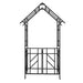 Garden Arch With Gate Climbing Plants Support Outdoor - Black Daily Nest