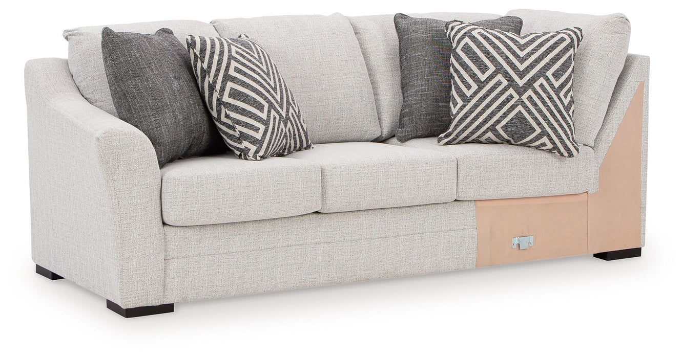Koralynn - Laf Sofa with Corner Wedge - Stone Benchcraft®