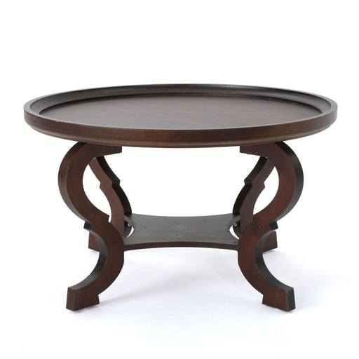 Elegant Coffee Table With Rimmed Top And Curved Design Noble House