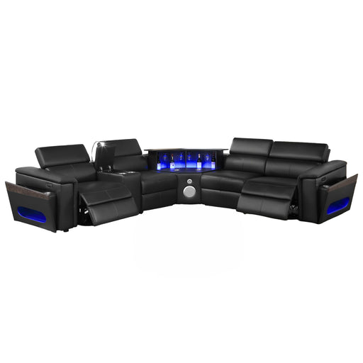 Nova - Sectional With Bluetooth Speaker, LED And Lifting Wine Cabinet Matrix Furniture Group
