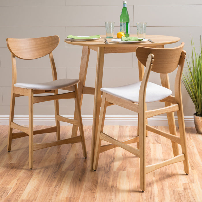 Retro Modern Counter Height Chair Set With Cushioned Seats Noble House