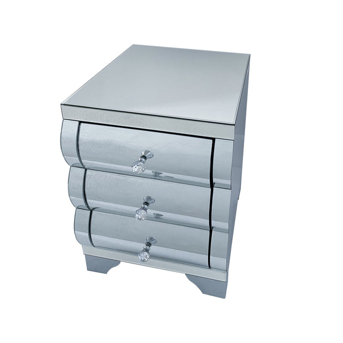 Nightstand With 3 Drawers, Bedside Table For Bedroom - Silver Home Essentials
