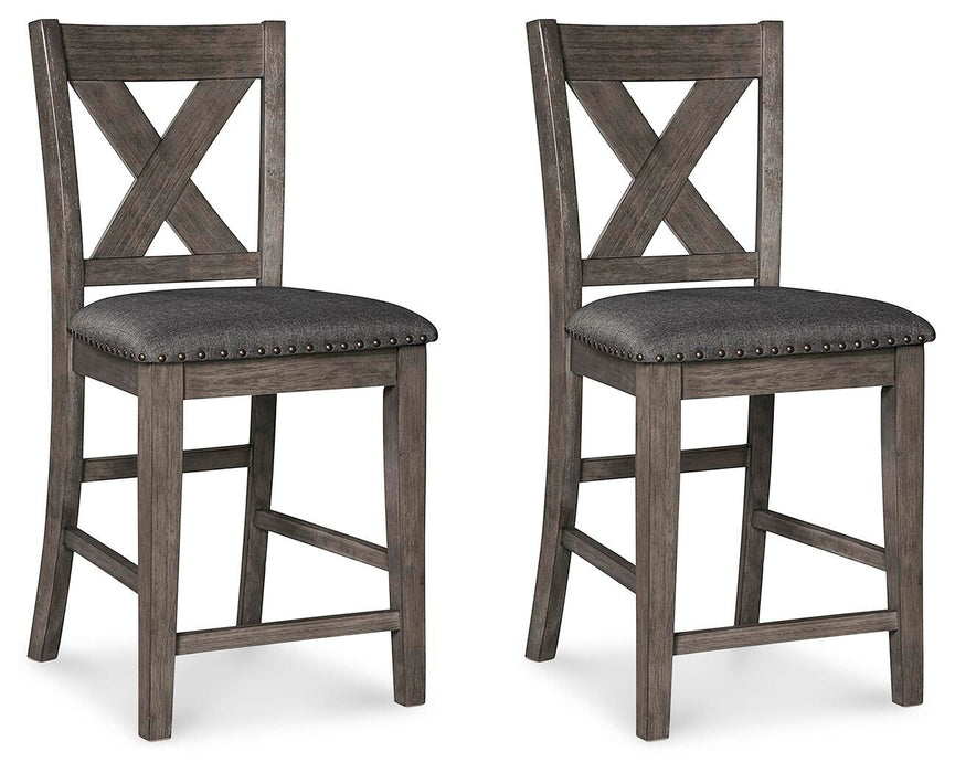 Caitbrook - Upholstered Barstool (Set of 2) - Gray Signature Design by Ashley®