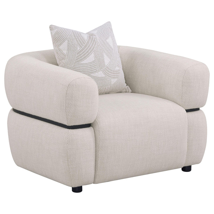 Ramsay - Round Arm Accent Chair - Beige Furniture Max