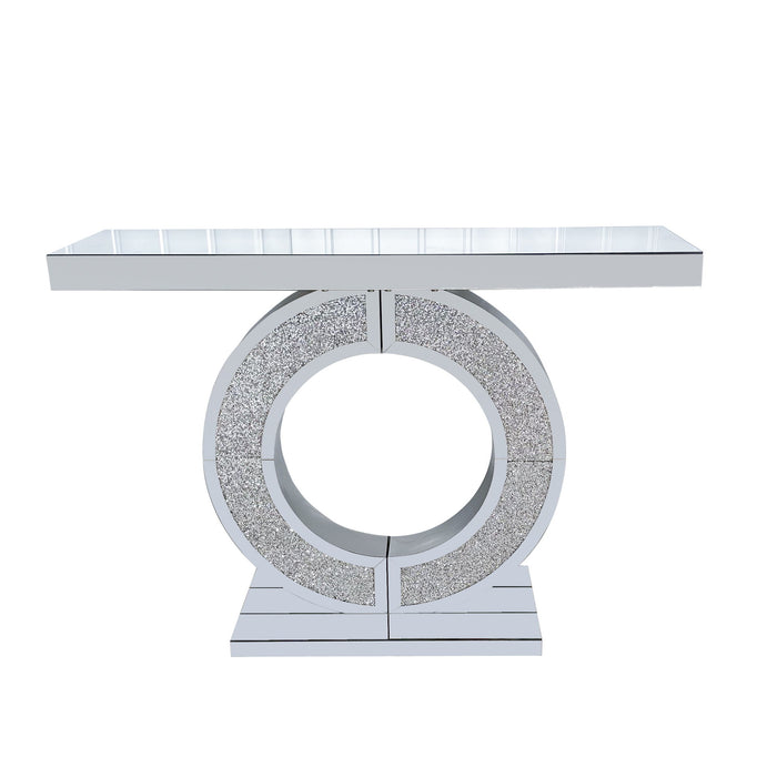 O - Shaped Console Table For Living Room - Silver Home Essentials