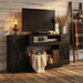TV Stand With Adjustable Shelves & Double Doors Home Essentials