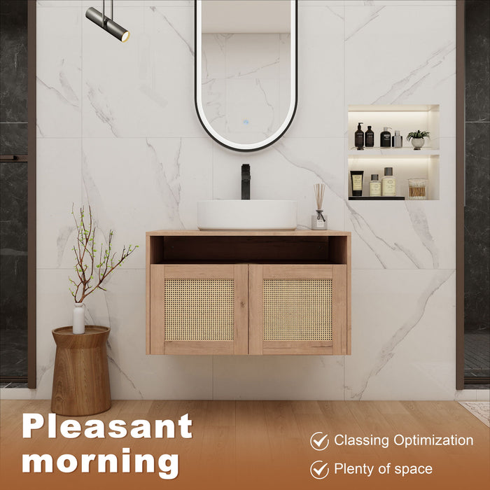 Bathroom Vanity & Art Sink, 2 Soft Close Doors, Float Mounting Design Home Essentials