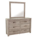 1 Piece Dresser With Handles, 6 Drawers - Light Gray Home Essentials