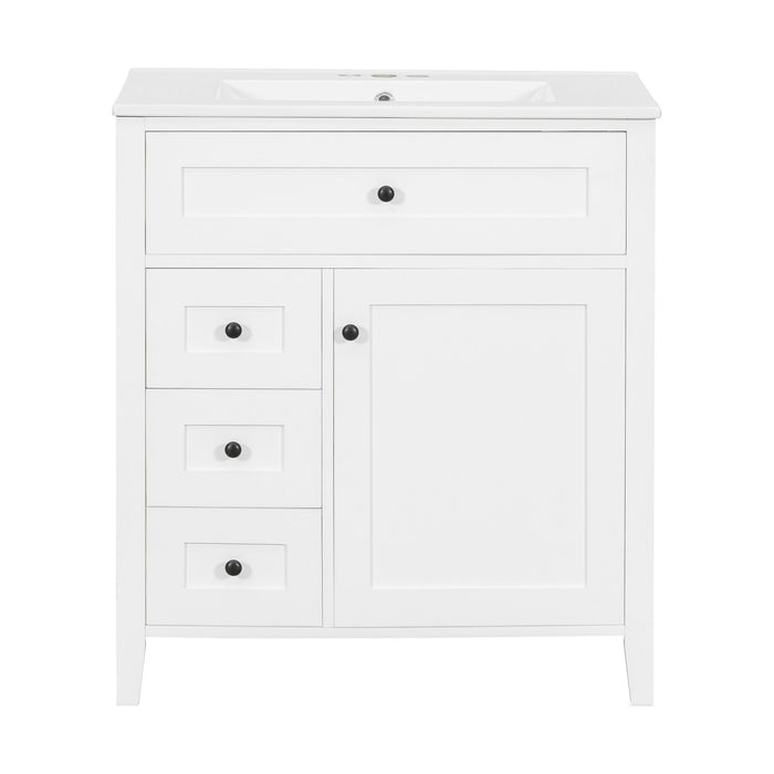 Bathroom Vanity With Sink, 3 Drawers And Adjustable Shelf, Freestanding Storage Unit Hearth and Haven