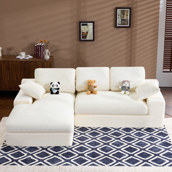 Compressed Sofa With 3 Back Cushions, 2 Throw Pillows Home Essentials