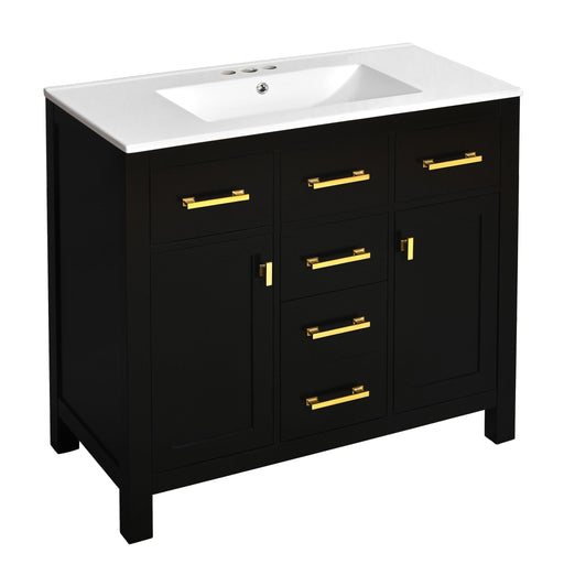 Bathroom Vanity With Sink Combo Set, Modern Bathroom Cabinet With 4 Drawers Hearth and Haven