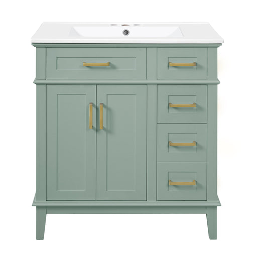Modern Bathroom Vanity With Sink, Storage Cabinet, Soft Close Doors, Deep & Standard Drawers Hearth and Haven