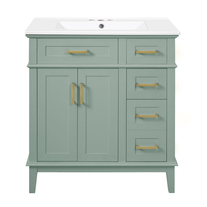 Modern Bathroom Vanity With Sink, Storage Cabinet, Soft Close Doors, Deep & Standard Drawers Hearth and Haven