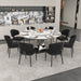 Round Dining Table With 6 Chairs Set - Silver Home Essentials