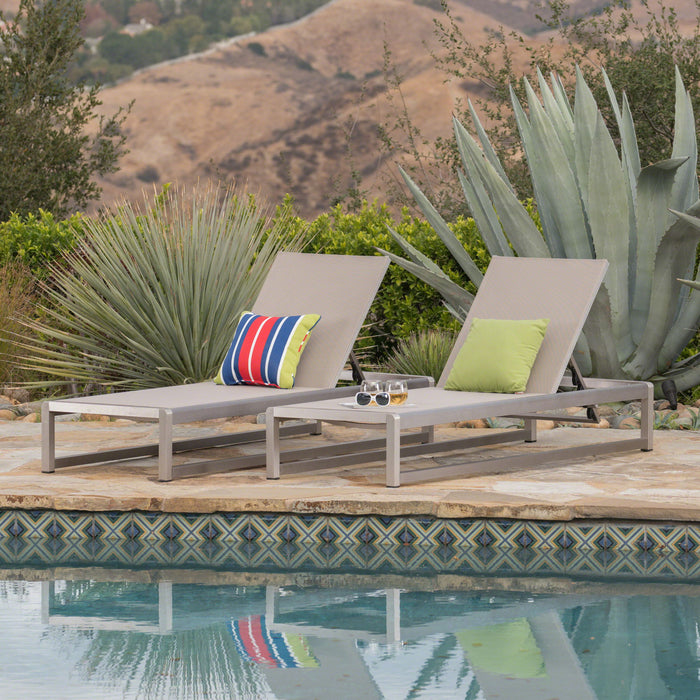 Chaise Lounge With 5 Reclining Positions, Outdoor Patio Lounge Chairs Noble House