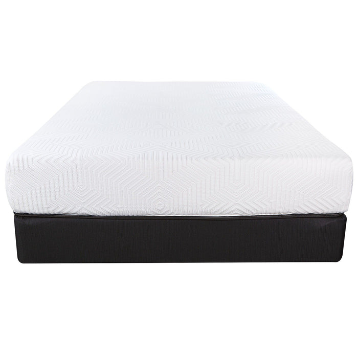 10.5" Queen Hybrid Lux Memory Foam And Wrapped Coil Mattress - White / Black