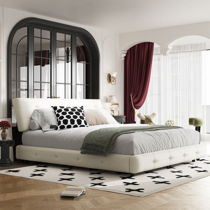 Tufted Headboard With Extra-Large Ultra-Soft Cloud Pillow Design Home Essentials