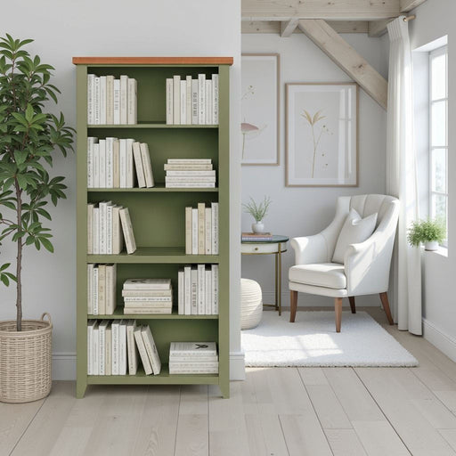 72" High 5 Shelf Bookcase - Sage Green And Fruitwood Home Essentials
