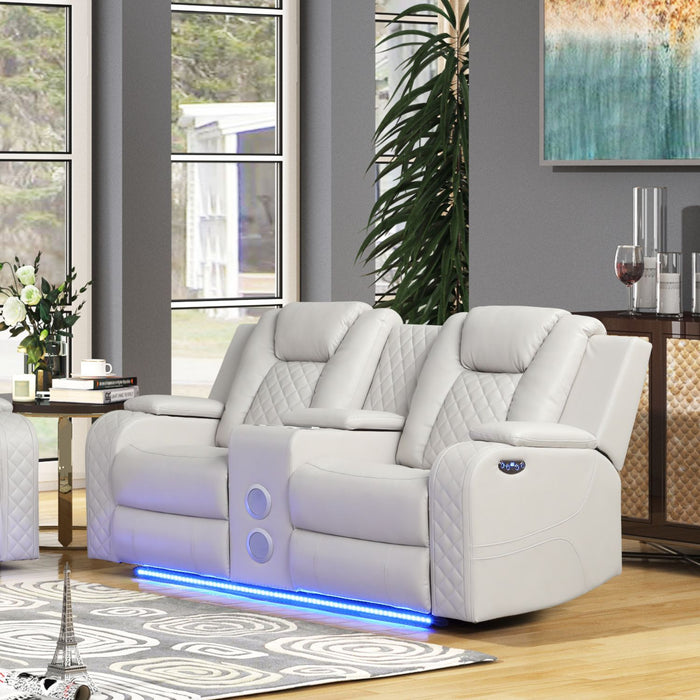 Benz - Power Reclining Loveseat & LED Lighting And Built In USB Matrix Furniture Group