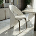 Dining Chair With Open Back Design Upholstery - Ancient White Home Essentials