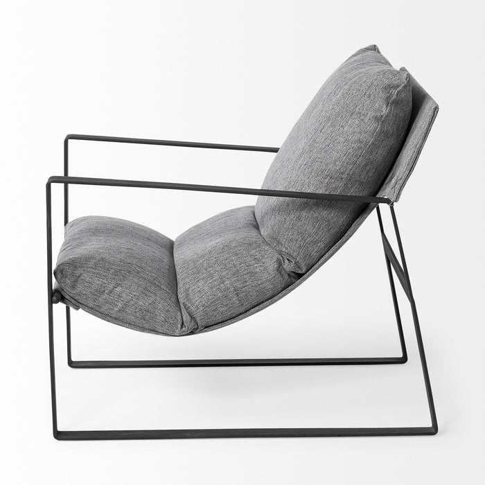 Metal Sling Chair - Stone Gray And Black