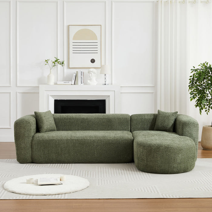 L - Shape Boneless Cloud Couch With 2 Throw Pillows For Living Room Home Essentials