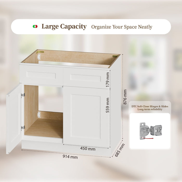 Shaker Base Cabinet With Soft-Close Hinges, Adjustable Shelf Home Essentials