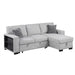 Buzz - Reversible Sleeper Sectional Sofa With Storage Chaise, Console Arm, USB Charging & Cup Holders - Gray Matrix Furniture Group