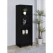 Sandl - 3 Shelf Media Tower With Cabinet Storage Solution - Black Furniture Max