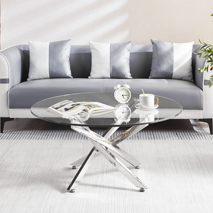 Round Table With Angular Slanted Legs Home Essentials