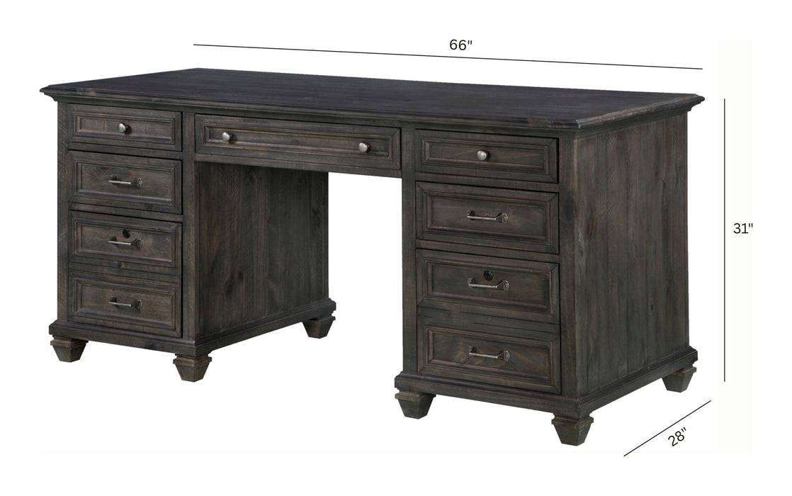 Sutton Place - Executive Desk - Weathered Charcoal Magnussen Furniture