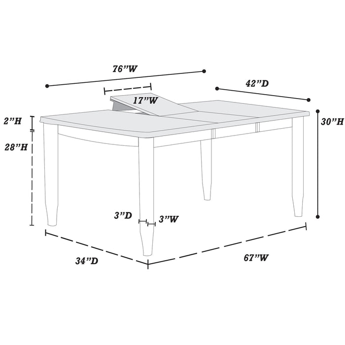 Dining Table With Built In Butterfly Leaf, Rectangle Shape, Extendable - Espresso Home Essentials