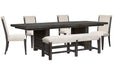 Plum Creek - 6 Piece Extendable Trestle Dining Table Set Magnussen Furniture
