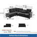 L - Shaped Sectional Sofa With Movable Left Chaise Home Essentials