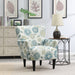 Floral Accent Chair - Blue - Wood Emerald Home