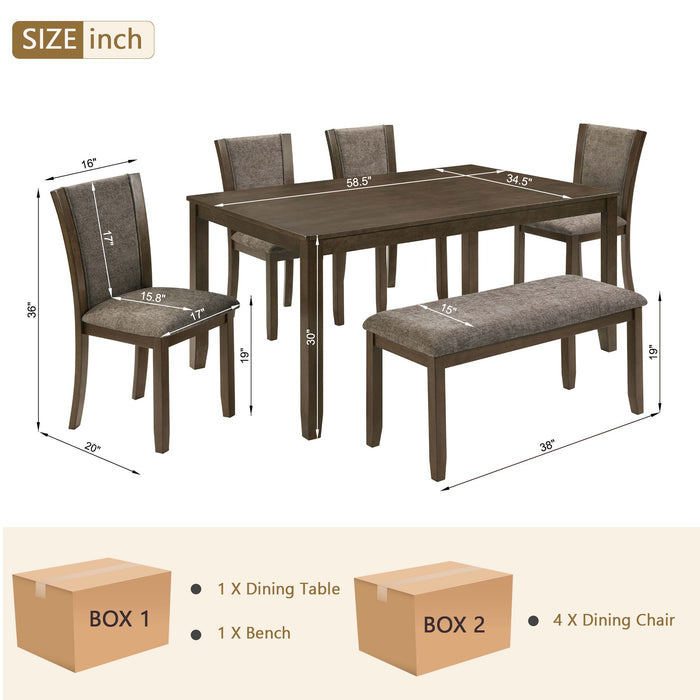 Dining Table Set With Upholstered Chairs, Rectangular Dining Table Set Home Essentials