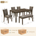 Dining Table Set With Upholstered Chairs, Rectangular Dining Table Set Home Essentials