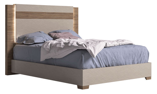 Nora - King Size Bed With Light - Beige / Light Brown Status Italy