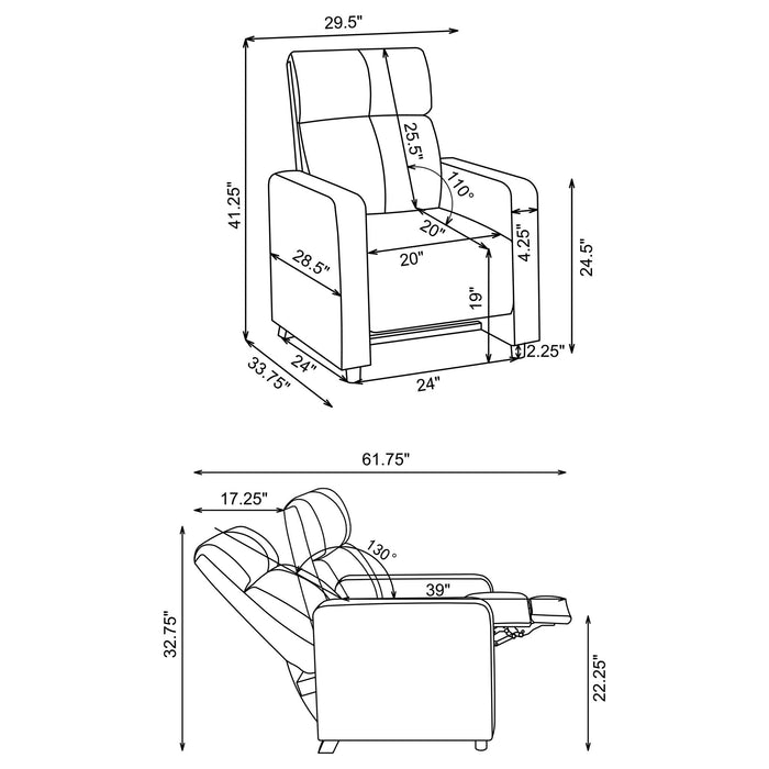 Warren - 3 Seater Reclining Home Theater - Black Furniture Max