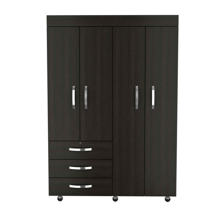 47" Three Drawer Combo Dresser - Black