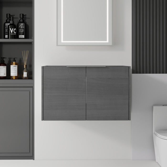 Floating Bathroom Vanity Cabinet With Soft Close Double Doors, Spacious Interior Storage, Wall Mounted, Cabinet Only Home Essentials