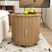 Cylinder Nightstand With Charging Station & Sliding Door Home Essentials