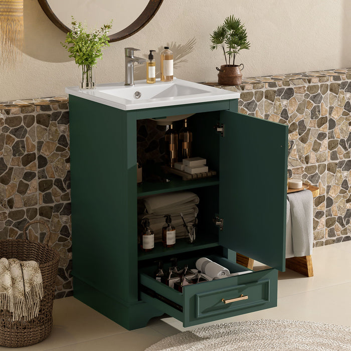 20" Bathroom Vanity With Sink, 1 Drawer, Freestanding Single Set Hearth and Haven