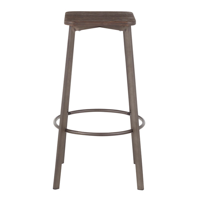 Clara - Industrial Square Barstool (Set of 2) - Espresso Lumi Source
