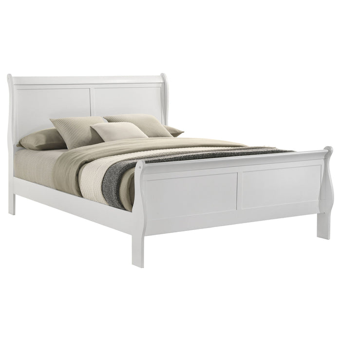 Mckee - Queen Sleigh Panel Bed With Curved Legs - White