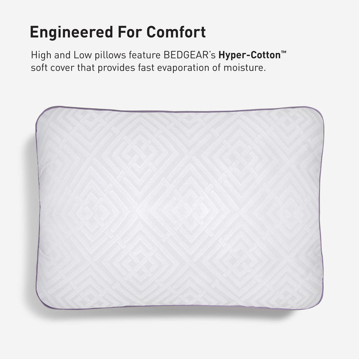 Bedgear High-Low Performance Pillow - Soft Support Pillow For Neutral Sleepers - Low Size Bedgear