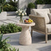 Outdoor / Indoor Travertine Side Table Lightweight Noble House